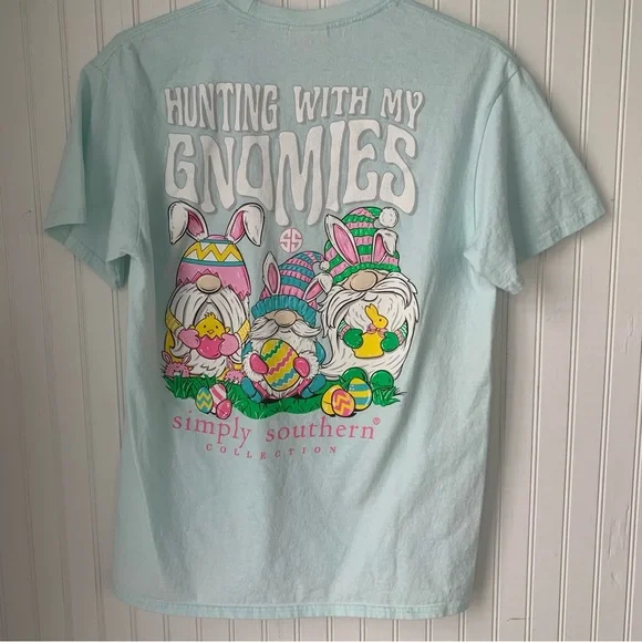 Simply Southern Light Gray Tee M)with Pink Logo - Picture 5 of 7